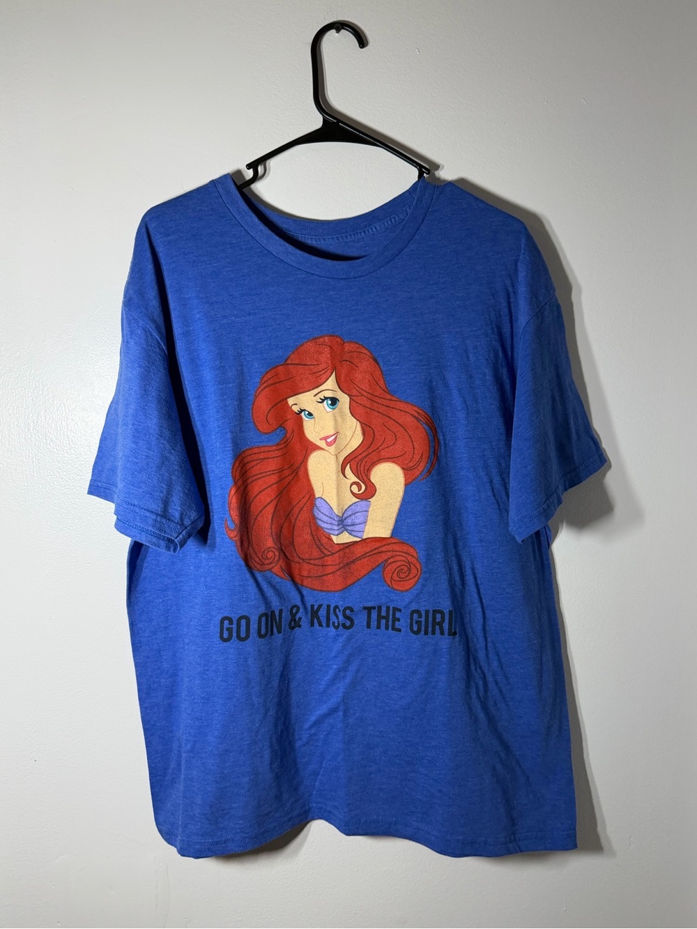 Disney Blue Ariel Graphic Tee with Red Hair Print